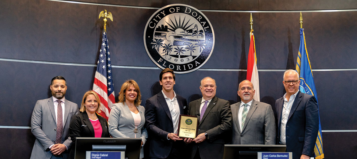 Ocean Automotive Group Awarded Keep Doral Beautiful Award | Ocean Auto Club